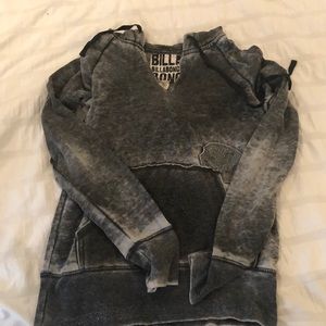 Grey long sleeve hoodie shirt